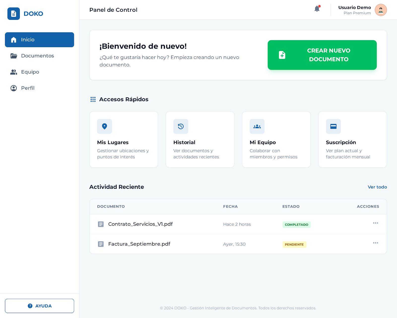 DOKO - Plataforma de Documento de Control
